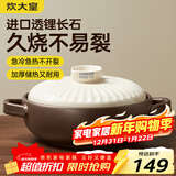 炊大皇陶瓷煲2L砂锅煲汤熬药煮粥焖饭炖锅 养生汤锅大肚煲明火使用