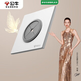 公牛（BULL）开关插座G57蝶翼超薄空白面板带堵洞遮丑进出线孔G57B104暮雪白