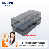 赛利普（SAILiPU）户外排插防水盒 室外插线板防溅保护盖 电动车充电电源插座插排防雨罩加大防尘盖 黑色透明