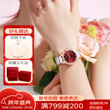 劳士顿（ROSDN）手表女士花仙子日历防水陶瓷带女士手表十大品牌新年礼物送女友