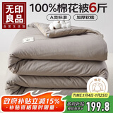 无印良品A类100%新疆棉花被子 春秋被芯棉被 厚6斤 200*230cm