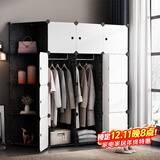 安尔雅简易衣柜收纳柜塑料储物双人双人衣橱非布非实木组装组合单人衣柜