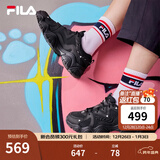 FILA 斐乐猫爪鞋4代女鞋老爹鞋情侣运动鞋复古时尚休闲鞋网面透气 【女款】黑-BK 36