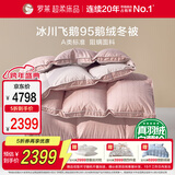 罗莱家纺 羽绒被 A类95%水洗鹅绒被子保暖冬被芯 约5.2斤粉