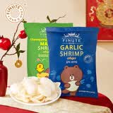 FINUTE趣莱福虾片蒜味82g+青阳辣椒味82g 韩国原装进口薯片虾条膨化食品