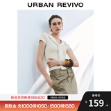 UR2025秋季新款女装简约设计感披肩式修身短袖T恤UWU450013 本白 M