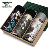 七匹狼男士内裤石墨烯抗菌平角裤纯棉弹力中国风明筋印花四角内裤短裤头 石墨烯抑菌时尚印花礼盒装 3条 XL (175) 推荐体重120-140斤