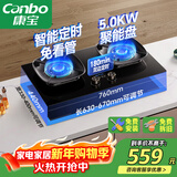 康宝（Canbo）5.0KW定时灶猛火嵌入式燃气灶具双炉打火灶家用一级能效【以旧换新】罐装煤气JZY-2QB670液化气