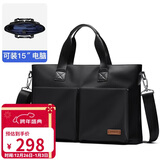 POLO公文包男士手提包横款商务包办公15英寸电脑包单肩斜挎包男