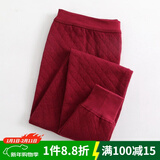 AB内衣保暖裤 女士三层夹棉纯棉中厚秋裤打底线裤秋冬棉毛裤T866 枣红T866 3XL