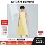 UR2025春季新款女装法式气质后拉链收腰无袖连衣裙UWM750031 米黄 S