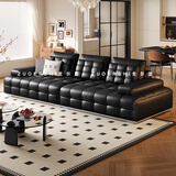 佐尔适中古包豪斯黑色真皮沙发现代客厅复古风劳伦斯沙发 【接触面】2.24米-双人位-1.12m宽 【旗舰版-实木脚款】SS级加厚头层小黄牛皮