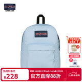 JANSPORT杰斯伯书包轻便双肩包男女旅行包简约背包电脑包学生校园 85VI7G7 雾霾蓝-侧边袋/20L