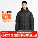 耐克NIKE男冬季短款连帽羽绒服 运动防寒外套 WR系列HQ4183-010黑XL
