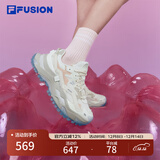 FILA FUSION斐乐潮牌女鞋BIANCO厚底潮鞋硬糖鞋跑步鞋 香草冰白/珍珠粉-VA 38.5