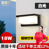圣德艺户外壁灯庭院防水欧式室外灯过道楼梯别墅装饰走廊大门阳台墙壁灯 I款18瓦-白光 .
