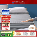 富安娜床垫保护垫纯棉抗菌加厚褥子可水洗床罩防滑床垫保护套蓝1.5米床