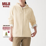 无印良品 MUJI 男女通用 紧密编织毛圈 拉链连帽衫 休闲外套 无性别 卫衣 原色 S -M(165/88A)
