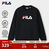 FILA 斐乐官方情侣款套头卫衣25秋冬季新款休闲宽松长袖加绒保暖上衣 【加绒款】正黑色-BK S 165/88A/S
