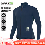 沃萨维（WOSAWE）春秋季公路车薄款长袖自行车骑行服高弹透气速干山地车短袖上衣男 初适-宝蓝色长袖 吸湿排汗 L (适合70-80KG）