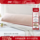 安睡宝（SOMERELLE） 进口七孔纤维枕头全棉A类抗菌酒店护颈椎枕芯睡眠枕靠枕可水洗 双人情侣枕（送枕套）48*150 单只 一只装