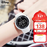 迪士尼（Disney）学生手表女初高中简约时尚防水电子表多功能运动手表白色备用表带