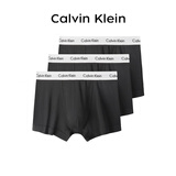 Calvin Klein CK男士平角内裤三条装 0000U2662G 黑色白边-平角长款 M 