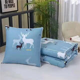 阿芙豆 抱枕被子两用二合一汽车腰垫办公室午睡枕头沙发靠垫空调礼品被 欢乐小鹿 40cm*40cm 展开105*155cm