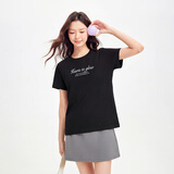 361°t恤衫女夏季新款潮流休闲宽松运动正肩上衣服短袖女装662629106-4