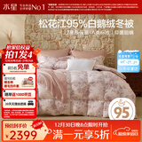 水星家纺羽绒被95%白鹅绒被子冬季加厚冬被芯双人羽绒被220cm×240cm1100g