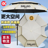 SIMAGO喜曼多拐杖钓鱼伞12棱防转手杖双层钓伞防暴雨紫外线遮阳伞2.4米