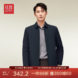 红豆（Hodo）夹克男翻领舒适纯色短款行政夹克干部风厅局风外套男 夹棉藏青