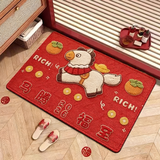 创迈仕浴室地垫卫生间吸水防滑垫厕所门口垫子速干入户亚麻脚垫40*60cm