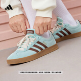adidas「T头鞋」VL COURT复古休闲板鞋德训鞋男女阿迪达斯轻运动 浅闪光蓝/棕色/淡绿   38