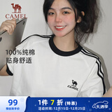 骆驼（CAMEL）夏日纯棉T神男女宽松圆领短袖上衣T恤 C35BAXLN056A 无际白 XS