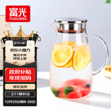 富光大容量凉水壶耐高温冷水壶家用玻璃水壶茶壶果汁杯1600ML家居壶