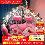 乐系（LEXI） 吊椅双人鸟巢秋千吊篮家用室内阳台吊兰户外吊床藤椅摇篮椅躺椅 双人白色细藤特大号 静音款