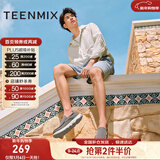 天美意男鞋舒适懒人软底帆布鞋一脚蹬男休闲布鞋 灰色 40