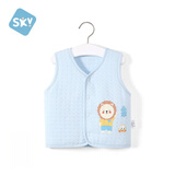 舒贝怡儿童马甲秋冬婴儿衣服背心男女宝宝坎肩夹棉马夹保暖外出上衣蓝80