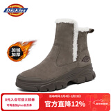 Dickies女士雪地靴女靴冬季加绒加厚短靴保暖棉鞋靴子 驼色 36 