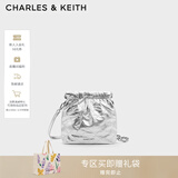 CHARLES&KEITH迷你菱格流浪包单肩斜挎双肩包包女包生日新年礼物CK2-60782390 【S号】Silver银色 S