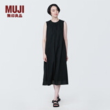 MUJI MUJI 女式强捻无袖连衣裙女装连身裙子夏季纯棉全棉长裙BC2JNC4S 黑色 XL (165/92A)