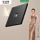 公牛（BULL）开关插座 G57蝶翼超薄系列一位电脑六类插座 G57T102 墨云灰