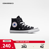 匡威（Converse）儿童高帮帆布鞋春秋男女童魔术贴休闲鞋全明星经典软底小白鞋童鞋 黑色(偏大,拍小一码) 32 【建议脚长20.5cm】
