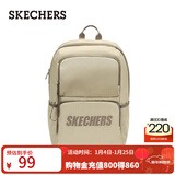 斯凯奇（Skechers）双肩包男女同款学生经典红色书包时尚大容量休闲运动旅行通勤背包 小鹿绒色/01BM