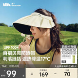 蕉下（beneunder）遮阳帽子防晒帽女防紫外线太阳帽贝壳空顶帽便携BM561白