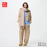 优衣库常规款女装针织廓形长裤/弯刀镰刀裤子483722 482287 482287/32深米色 S