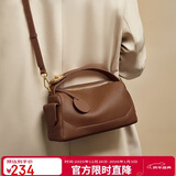 金狐狸（FOXER）头层牛皮女士包包女包大容量手提单肩枕头斜挎包元旦礼物送女生