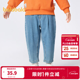 巴拉巴拉童装男童裤子简约日常儿童秋装小童宝宝长裤潮 牛仔浅蓝88101 105