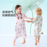 贝肽斯睡袋儿童睡衣婴儿连体春夏季新款纯棉睡袍睡裙男女宝宝家居服套装 宇航员巡航 【凉感棉7A级物理抗菌】 90 cm 【适用身高85-95cm】